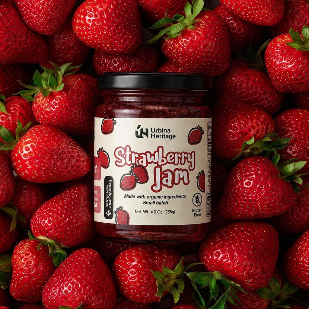Urbina Heritage Classic Strawberry Jam – Small Batch, 9 oz Jar