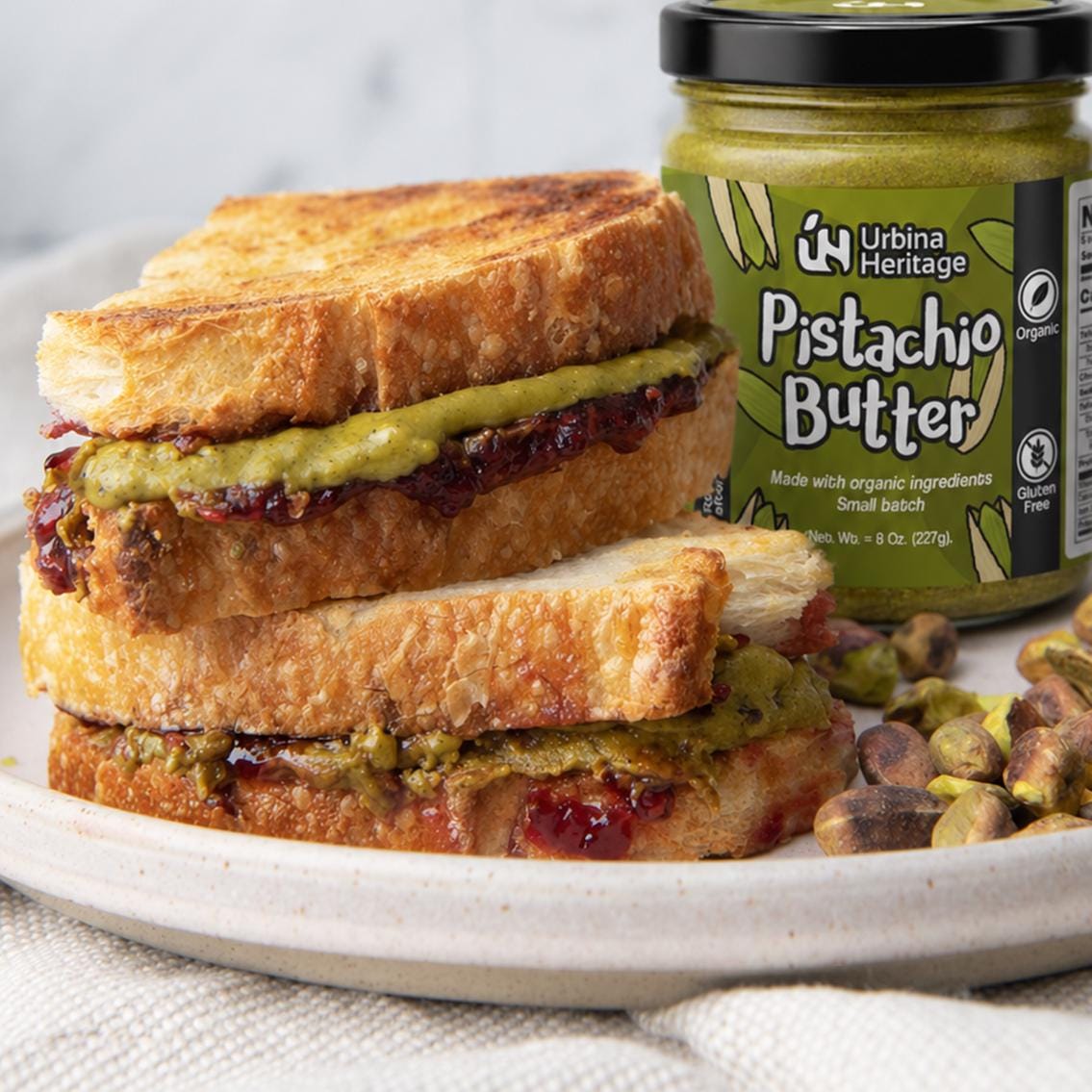 Urbina Heritage Small Batch Premium Pistachio Butter – Creamy Gourmet Nut Spread (8oz)