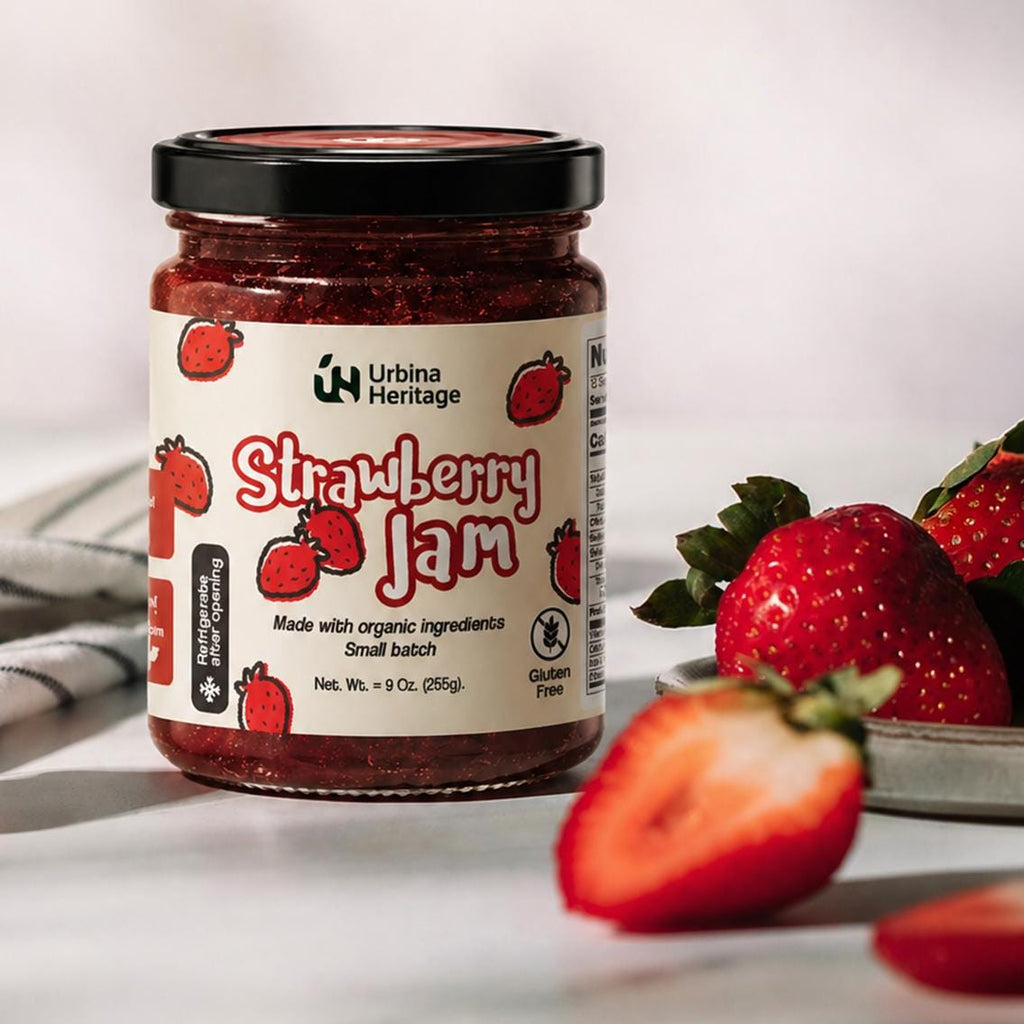 Urbina Heritage Classic Strawberry Jam – Small Batch, 9 oz Jar