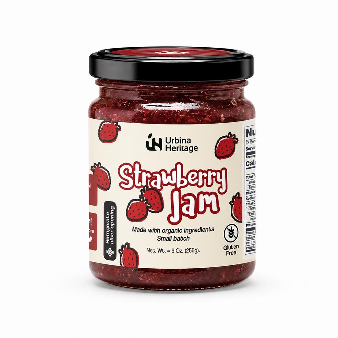 Urbina Heritage Classic Strawberry Jam – Small Batch, 9 oz Jar