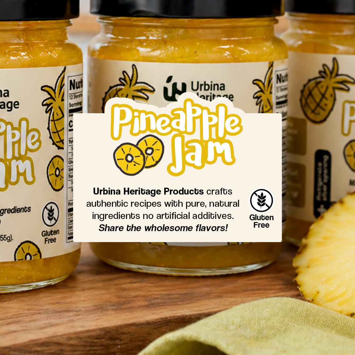 Urbina Heritage Pineapple Jam – Small Batch Tropical Fruit Spread (9 oz)