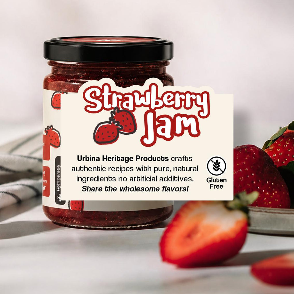 Urbina Heritage Classic Strawberry Jam – Small Batch, 9 oz Jar