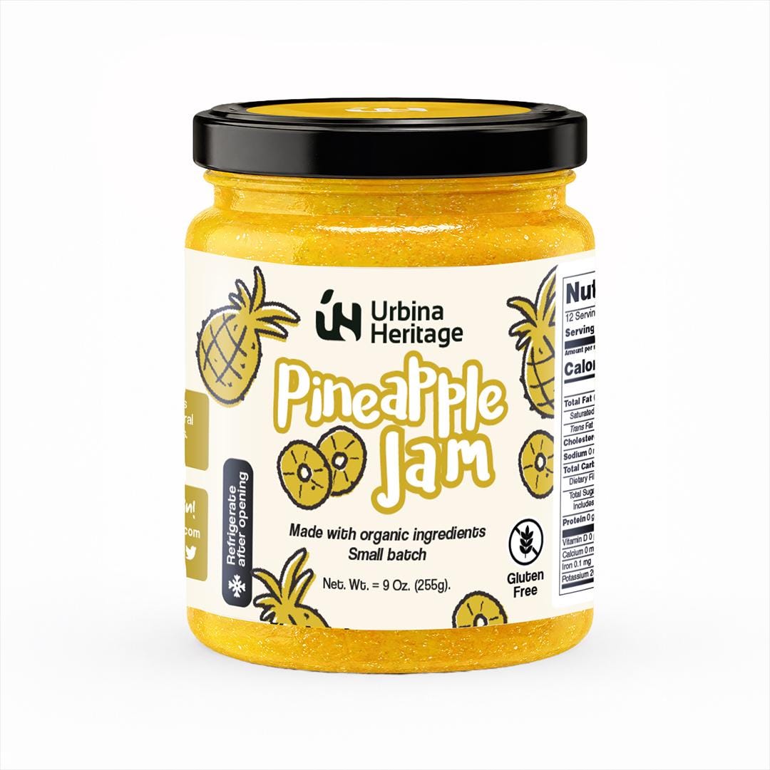 Urbina Heritage Pineapple Jam – Small Batch Tropical Fruit Spread (9 oz)