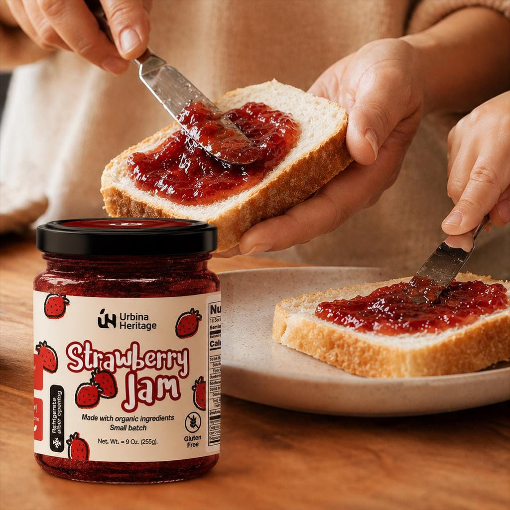 Urbina Heritage Classic Strawberry Jam – Small Batch, 9 oz Jar