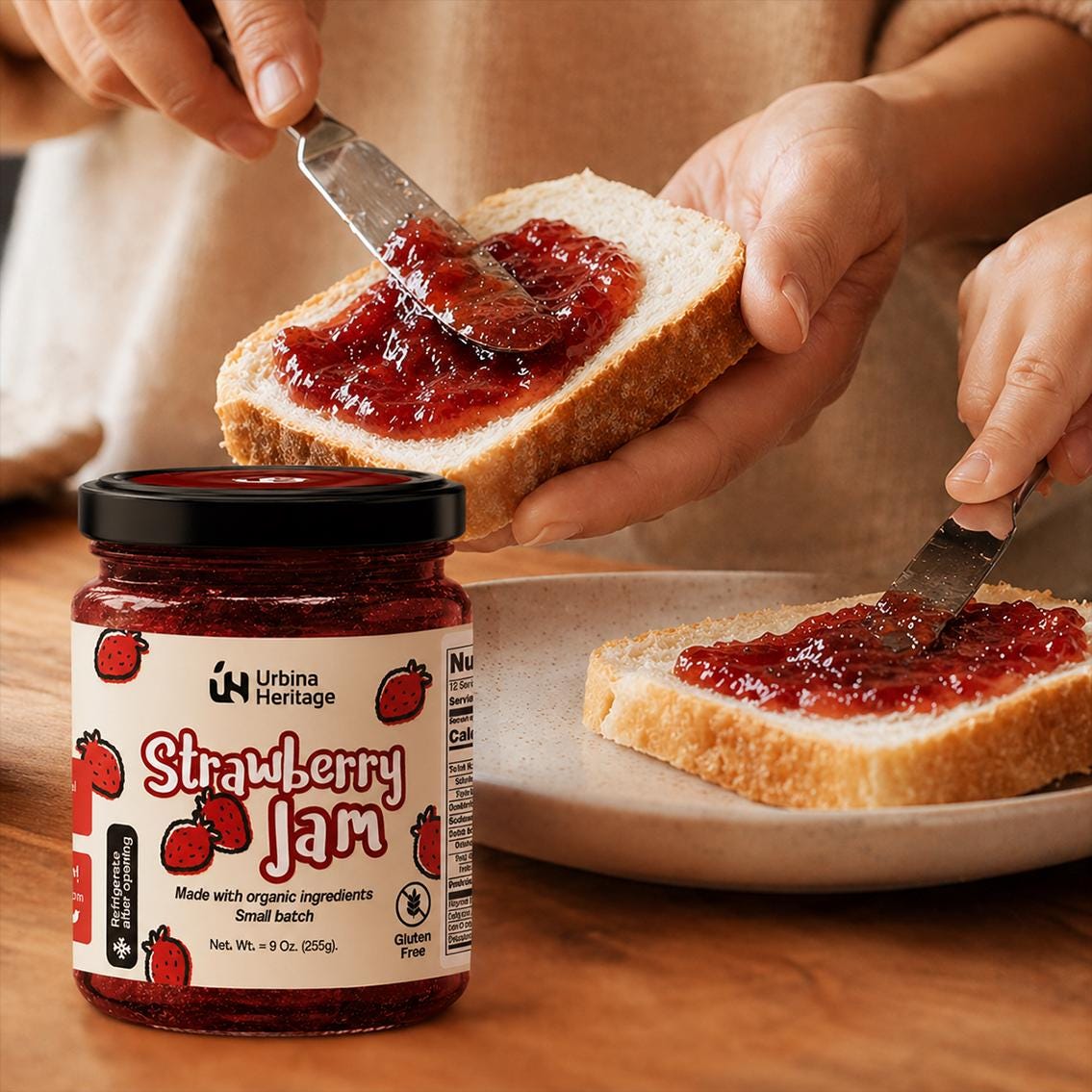 Urbina Heritage Classic Strawberry Jam – Small Batch, 9 oz Jar