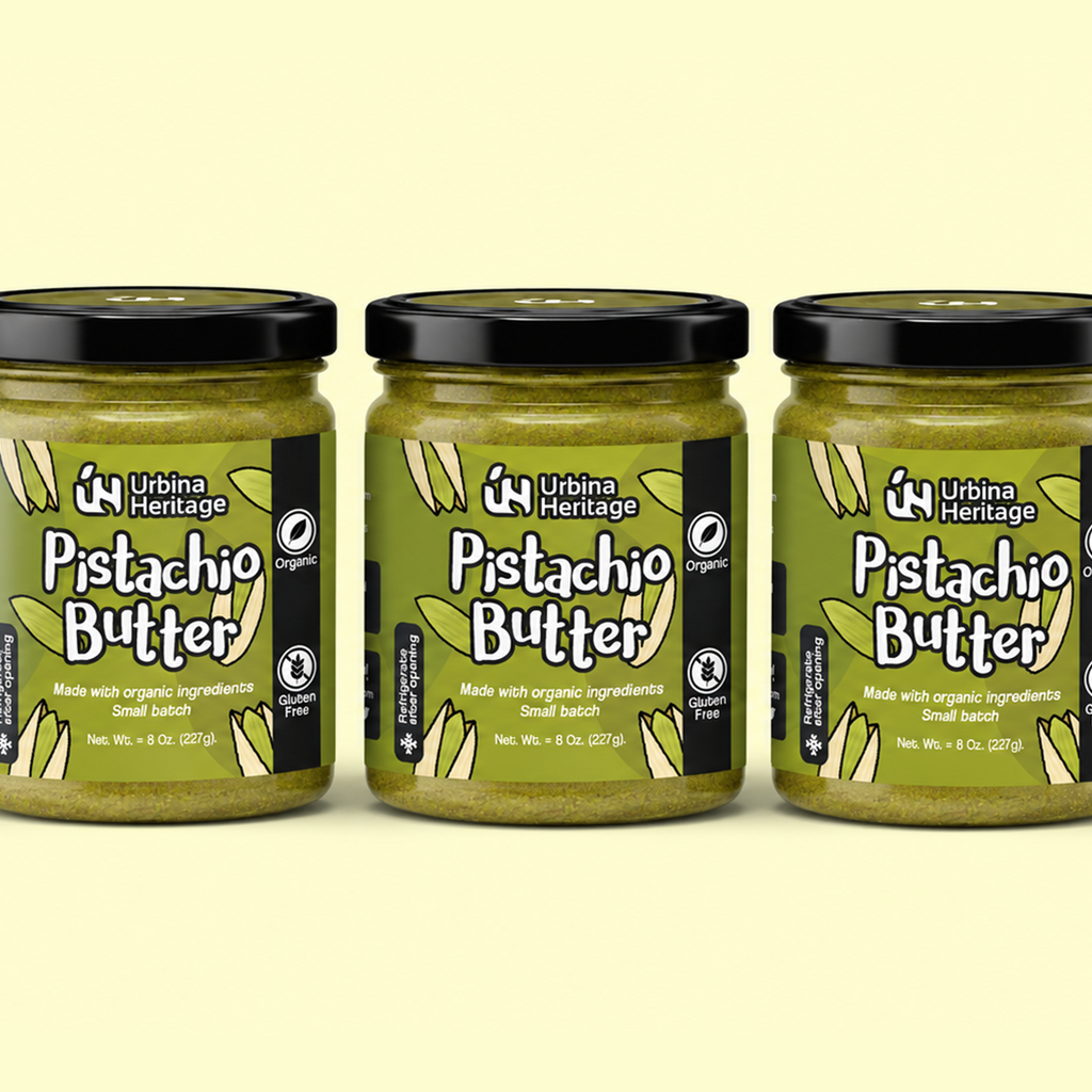 Buy 2 Get 3 – Urbina Heritage Premium Pistachio Butter 8oz Jars | Limited Time Nut Butter Deal
