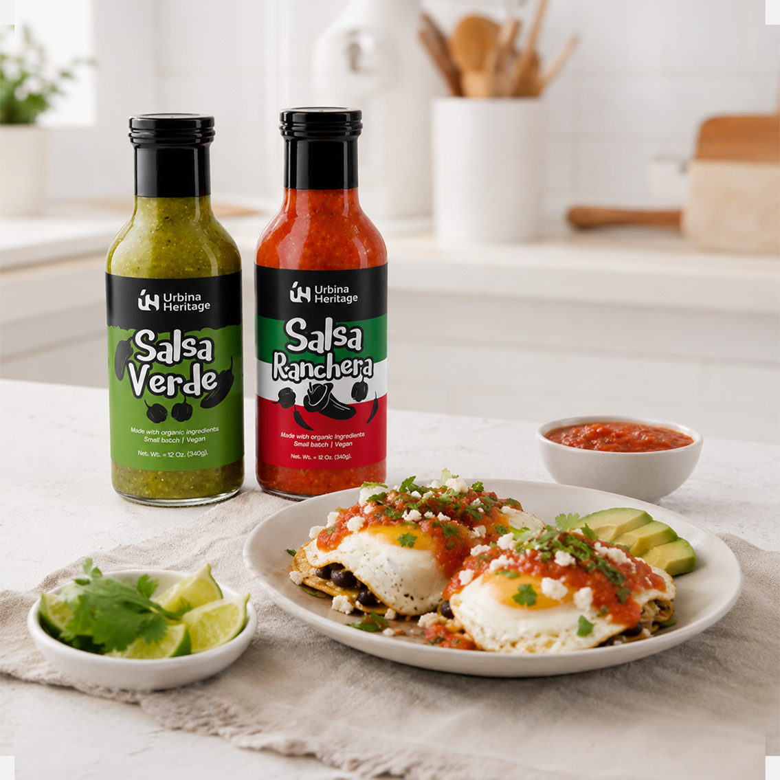 Urbina Heritage Salsa Duo Bundle – Salsa Verde & Salsa Ranchera 12oz Jars | Roasted Tomatillo Green Salsa + Chunky Roasted Tomato Salsa