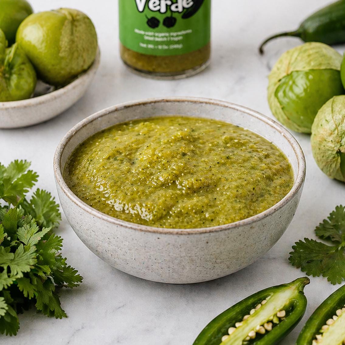 Authentic Urbina Heritage Salsa Verde,  Roasted Tomatillo Green Salsa, Small Batch Family Recipe Mexican Salsa 10oz Jar