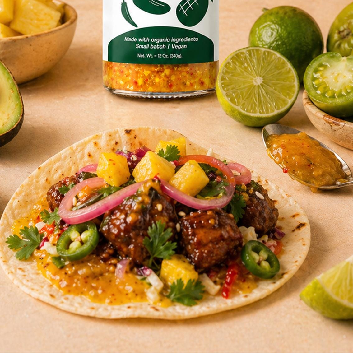 Authentic Urbina Heritage Pineapple Pepper Chutney - Sweet & Spicy Tropical Condiment, Small Batch Family Recipe 10oz Jar