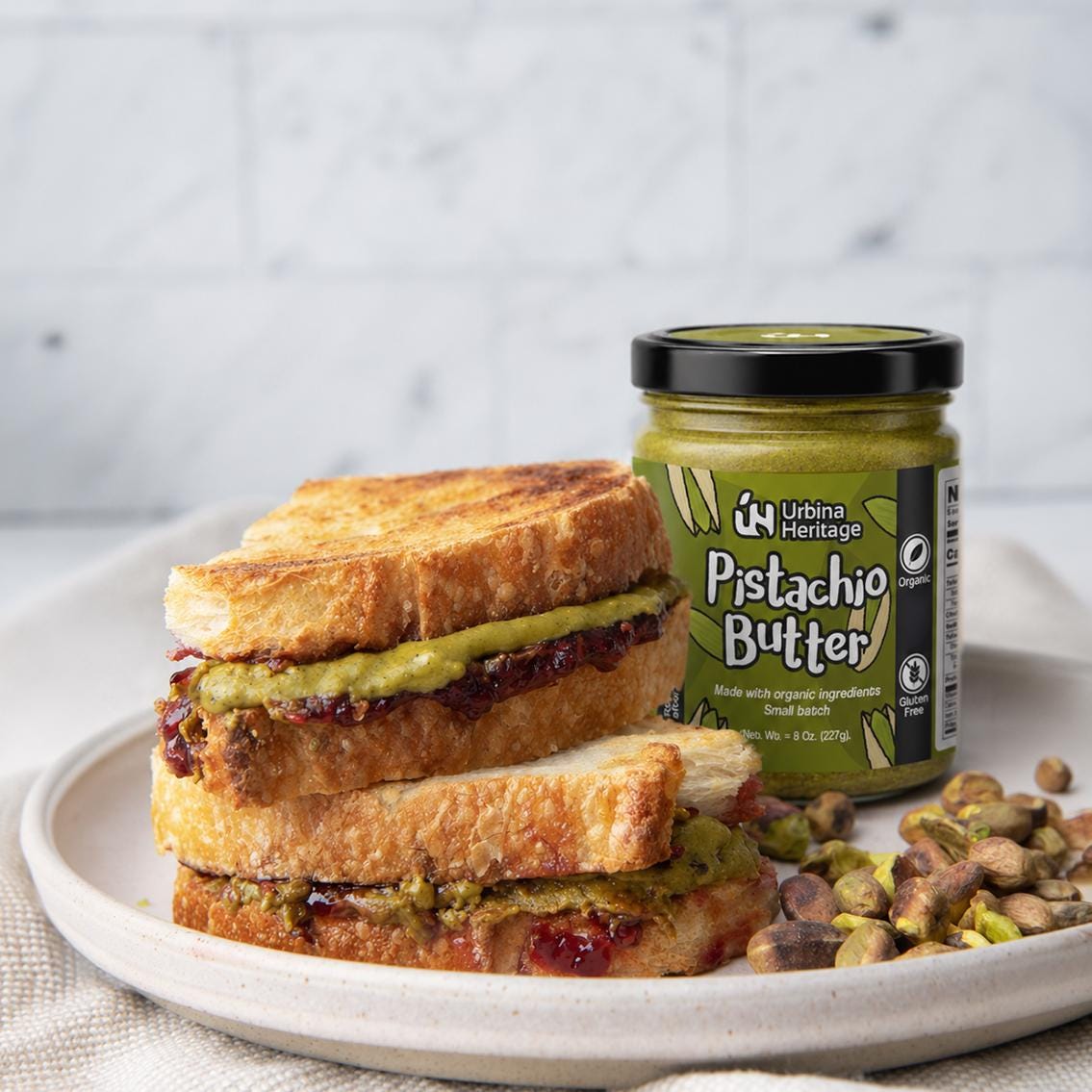 Urbina Heritage Small Batch Premium Pistachio Butter – Creamy Gourmet Nut Spread (8oz)