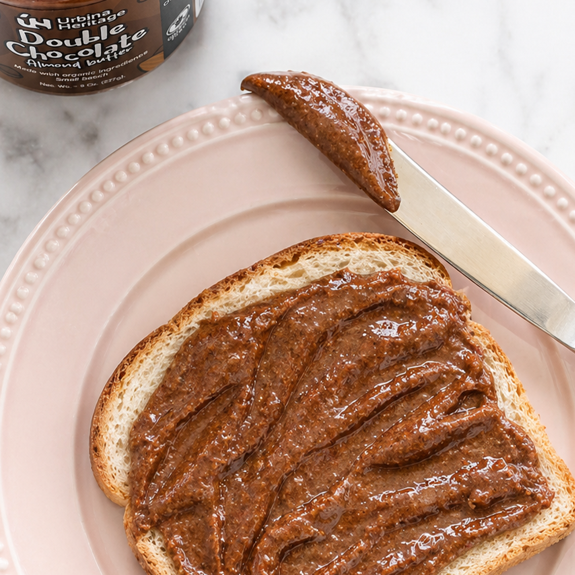 Authentic Urbina Heritage Double Chocolate Almond Butter - Rich Gourmet Spread | Small Batch Family Recipe 8oz Jar